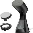 Conair Handheld Garment Steamer for Clothes, Compact Fabric Steamer for Home or Travel, Quick 30-Second Heat-Up, 10-Minute Continuous Steam, Includes Bristle Brush & Delicates Bonnet, Black, GS81