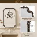 Baroque Antique Bronze Scroll Wall Mirror 40 x 30 Vintage Rectangle Framed Baroque French Rectangular Mirror for Mantle Fireplace Bathroom Living Room, Horizontal/Vertical