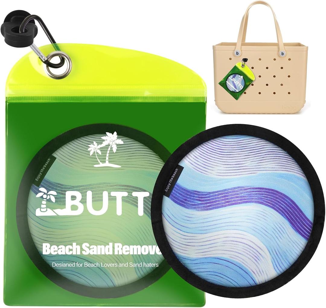 BUT TO Talc-Free Double Capacity Sand Remover for Beach - Gentle on Skin Instant Sand Removal Bag with Natural Ingredients - Beach Essentials & Accessories for Vacation Travel and Cruise