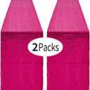 2 Packs 12 x 72 inches Hot Pink Sequin Table Runner, Glitter Fuchsia Runner for Birthday Party Supplies Decorations Wedding Bachelorette Holiday Celebration Bridal Shower Baby Shower