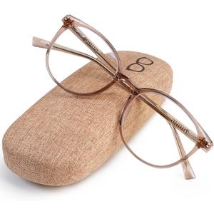 Blue Light Blocking Glasses Women Men Computer Glasses,TR90 Stylish Round Anti Blue Light Eyeglasses with Anti Eyestrain for Gaming & Reading