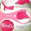 3 Pcs Women Girl Golf Hat Birdie Golf Visor Moisture Wicking Sun Visors Hats for Tennis Running Outdoor Sports, Pink and White (Pink)