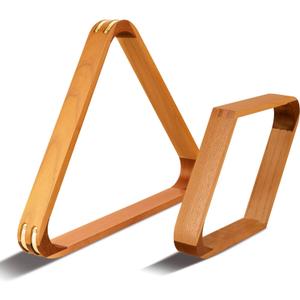 Solid Wood Billiard 8-Ball Triangle / 9-Ball Diamond Pool Ball Racks for 2-1/4" Pool Balls, Pool Table Accessories (Yellow)