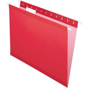 Pendaflex Reinforced Hanging File Folders, Letter Size, Red, 1/5 Cut, 25/BX (4152 1/5 RED)