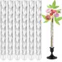 Ninehaoou 6 Pack 7.9" Bud Vase Taper Candle Holder's Acrylic Bud Flower Vase Designed Specially for Taper Candle for Tablescapes Centerpieces Weddings and Home Decorations(Threaded Design)