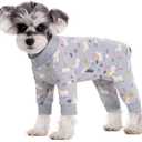 Surgery Recovery Suit for Small Dogs, Onesie for Surgery Female Dogs, Small Dogs Pajamas Long Sleeve, Abdominal Wound Bandages Surgical Suit, Dog Cat Recovery Suit for Shedding Skin Disease (Horse)