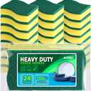 AIDEA Sponges Kitchen, 24 Pack Heavy Duty Dish Sponge, Cleaning Dish Scrubber Sponge for Home and Kitchen, Stink-Free Cleaning Supplies for Pots, Pans