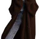 GUTPOINT Womens Long Cardigan Sweaters Open Front Oversized Duster with Pocket for Women 2025 Fall Winter Knit Design Coats, Small