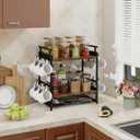 Coffee Bar Organizer, 3 Tier Coffee Station Organizer for Countertop, Mug Cup Holder Stand with 12 Hooks, with K Cup Storage Drawer, Tea Organizers Accessories for Home Office