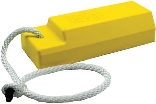 Checkers 21" Airplane Chocks, Aviation Wheel Chocks for Small to Mid-Sized Aircraft, One Tire Chock with Rope Lanyard, Durable Lightweight Urethane, Yellow, AC3521-S