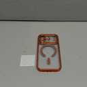 Magnetic for iPhone 17 Pro Case with Glitter Integrated Lens Protection, [Glossy Bumper & Shiny Magnetic Ring] [Compatible with Magsafe] Cute Women Girl Protective Case for iPhone 17 Pro Cosmic Orange