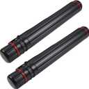 DEWEL 2Pcs Telescoping Plastic Art Tube for Poster/Art/Document/Fishing Rod, Extends from 30" to 53", Waterproof and Light Resistant, with Carrying Strap(Black XL Size)