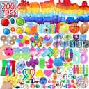 200 Pcs Party Favors for Kids, Fidget Toys Bulk, Birthday Gift Toys, Stocking Stuffers, Treasure Box Birthday Party, Goodie Bag Stuffers, Carnival Prizes, Pinata Filler for Classroom