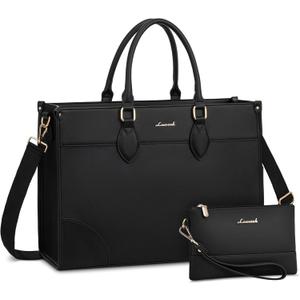 LOVEVOOK Laptop Bag for Women 17 lnch,Waterproof Laptops Tote Bags for Womens,Professional Work Bags for Women with Cup Holder,Large Laptop Purse Computer Briefcase Office Teacher Clutch Bag,2 PCS