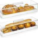 Acrylic Rectangular Cake Tray - Multifunctional Cake Stand with Cover Lid (2PCS)