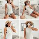 SySea Womens Summer Loose Knit Shirts Sleeveless Halter Neck Sweater Tank Tops (Beige, L)