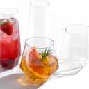 BESTSTAR 96 Pack Clear Plastic Wine Glasses Set BPA-Free Shatterproof