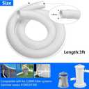 1-1/4 Inch x 3ft Replacement Pool Hose for Summer Waves Pool Skimmer, Pool Pump, Pool Filter, Swimming Pool Return Suction Hose (1 pack)