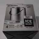 FineDine Double-Wall Stainless Steel Insulated Ice Bucket With Lid & Ice Tong [3 Liter] Included Strainer Keeps Ice Cold & Dry, Carry leather Handle, Home Bar, Chilling Beer, Champagne, Wine Bottle