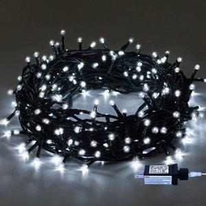 Indoor Christmas String Lights - 220 LEDs 82ft/25m 8 Modes End-to-End Plug in Outdoor Waterproof Decorative Fairy Twinkle Halloween Light for New Year/Tree/Wedding/Thanksgiving Day/Patio - Cool White