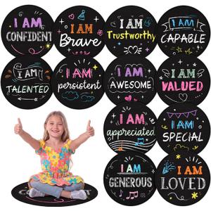 Dilunave 12 Pcs Inspirational Carpet Circle Seats for Classroom Sitting, 16"