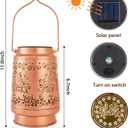 Solar Lanterns Outdoor Waterproof, Cardinal Bird Floral Design Hanging Solar Lights Garden Decor for Patio Porch Yard Lawn, Cardinal Gifts for Women Mom Grandma