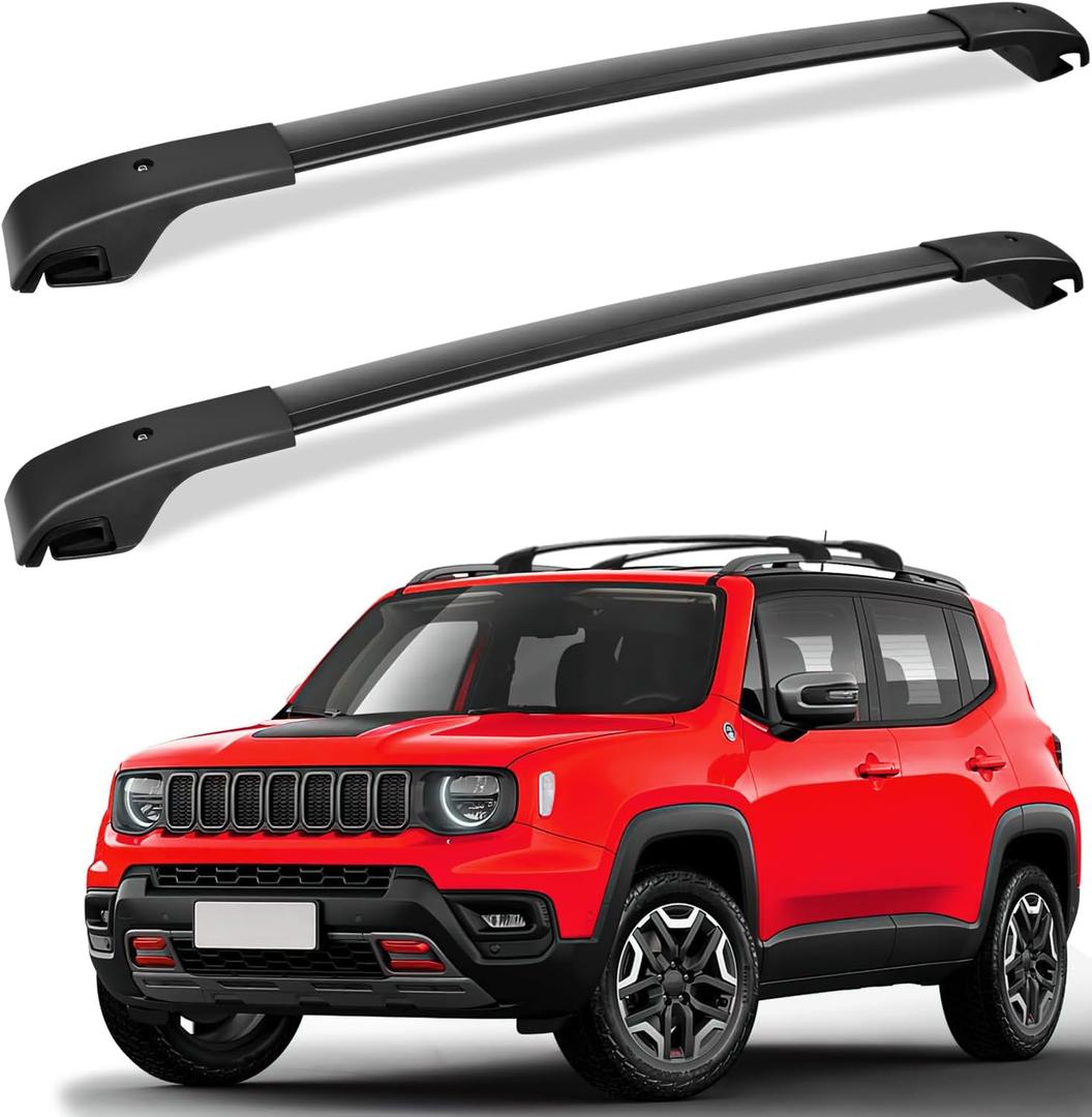 FengYu Roof Rack Cross Bars Compatible with Jeep Renegade 2015-2024, Aluminum Roof Rails Crossbars Rooftop Luggage Rack Cargo Ski Basket Luggage Carrier Rail