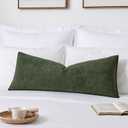 Kevin Textile 14x36 Inch Long Lumbar Cover 1 Pack Soft Boucle Textured Decorative Waterproof Rectangle Cushion Elegant Accent Pillows for Couch Sofa Chair Bed Home Decor Indoor Outdoor Olive Green