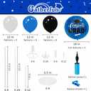 2 x Graduation Decorations - 4 Set Balloon Stands, Class of 2026 Congrats Grad Table Centerpieces for Graduation Party Supplies(Blue & Black), 0.1 inches x 1 inches x 1 inches