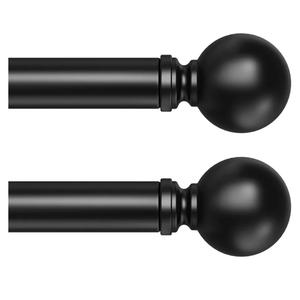 HeiDear 2 Pack Curtain Rods for Windows 30 to 45 Inches, 5/8" Bronze Metal Curtain Rod, Adjustable Single Window Rods for Bedroom, Living Room, Kitchen, Office