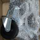 HOLKIE Caster Wheels 3 inch with No Brake Stem Casters, 3/8" -16 x 1-1/2" (Stem Diameter 3/8", Stem Length 1-1/2") Threaded Swivel Casters Set of 4 Heavy Duty Castors Black