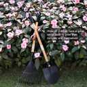 Kids Garden Tool Set, 2-Piece Rake and Shovel with Wooden Handles, 28 Inch Long, Black Metal Gardening Tools for Boys and Girls Digging Sand, Outdoor Toy Gifts for Sandbox