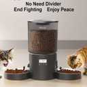 Automatic Cat Feeder 2 Cats, 4.2L Dry Food Auto Dispenser with Double Bowls,Dual Power Supply,Programmable Portion Control,10s Voice Recorder(Black,Stainless Steel Bowls) (Transparent+Black)