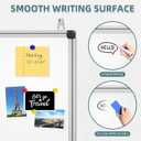 Magnetic Dry Erase Whiteboard - 46 x 33 Inch White Board - 4 x 3 Large Wall-Mounted Board with Silver Aluminum Frame, 1 Magnetic Eraser, 2 Pens, Detachable Marker Tray, 6 Magnets