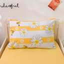 Btargot 4 Pieces Ultra Soft Toddler Bedding Set, Colorful Bees and Flower Pattern Stripe Comforter Sets for Baby Girls Boys, Yellow