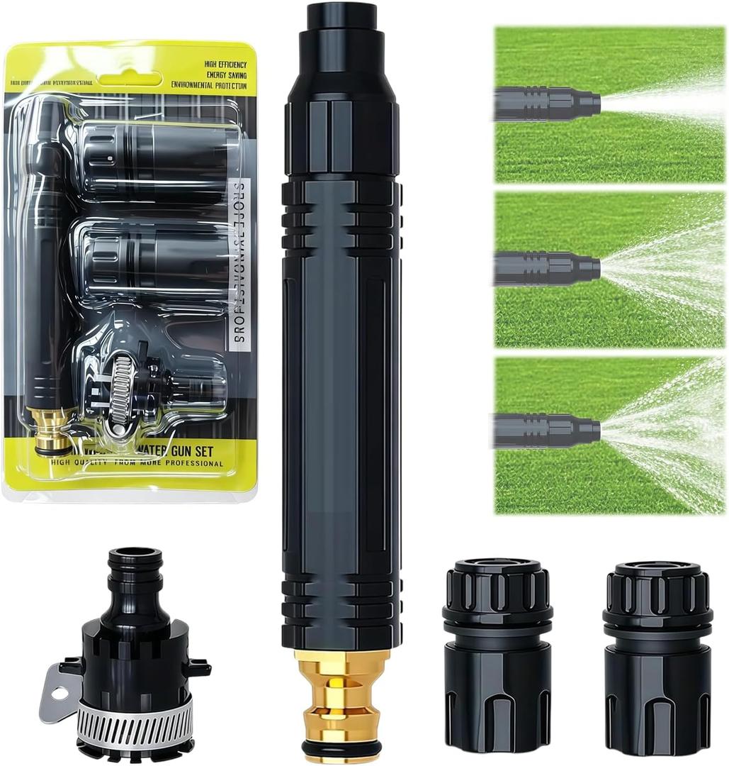 Heavy Duty Adjustable Hose Nozzle, High Pressure Jet Sweeper Spray Nozzle for Garden Hose, Jet Sweeper Nozzle for Car Wash, Watering Plants, Patio Cleaning