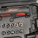 AVID POWER Cordless Electric Ratchet Wrench 3/8", 44.2 Ft-lbs 12V Power Ratchet Wrench Kit w/Two 2.0Ah Batteries, 1-Hour Fast Charger, Variable Speed and 10 Sockets (Red)