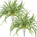 Artificial Spider Plant Large 23.6In Fake Greenery Plants UV Resistant Outside Faux Plants Bushes for Indoor Table Outdoor Planter Decor (4)