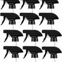 AMORIX 12PCS Spray Bottle Nozzle Trigger Sprayer Black Spray Top - Heavy Duty Replacement Nozzle with Mist Stream Sprayer, Fits 28/400 Boston Spray Nozzle for Bottles, Gardening, Cleaning Solutions