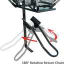 Basketball Shot Trainer with 180° Rotating Return Chute, Basketball Rebounder Net Return System, Suspended Shooting Machine for Training
