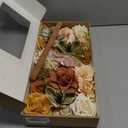 Ling's moment Fake Flowers Box, Faux Artificial Greenery Stems Foam Roses Dahlia Gardenia Tulip Silk Carnation Fabic Flower for Centerpieces Bouquet Wedding Vase, Apricot & Peach, Deluxe Combo