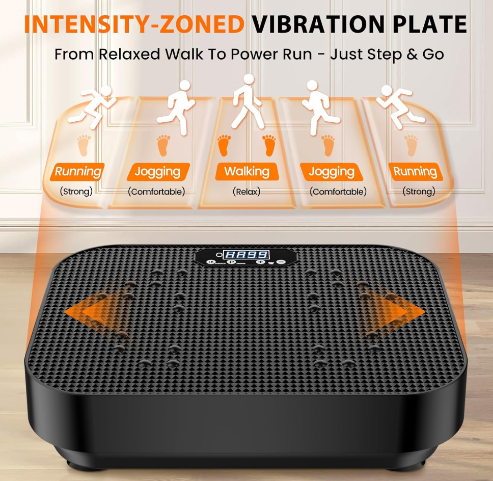 Vibration Plate Exercise Machine, 2025 Upgraded Fitness Lymphatic Drainage Full Body Workout Shaker For Weight Loss, Featuring a 330 LBs Capacity Vibrate Fitness Platform With 8 Modes