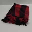 DII Buffalo Check Collection Rustic Farmhouse Throw Blanket with Tassles, 50x60, Tango Red/Black