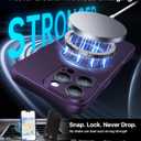 Magnetic for iPhone 16 Pro Case,Upgraded [Full Camera Protection][Compatible with Magsafe][Mil-Grade Drop Protection] Shockproof Slim Translucent Matte Phone Case for iPhone 16 Pro,Deep Purple