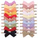 jollybows 20pcs Baby Girls Cotton Hair Bows Headbands Nylon Hair Bands Elastic Hair Accessories for Newborn Kids Infants Toddlers