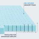 Best Price Mattress 2 Inch Ventilated Memory Foam Mattress Topper, Cooling Gel Infusion, Dorm Essentials, Queen