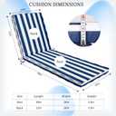 Outdoor Chaise Lounge Cushions, 80x26x3 in, Blue White Stripes