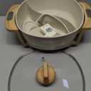 Hot Pot Electric Hot Pot with Divider, Large 6L Nonstick Dual-Sided Shabu Shabu Pot Dual-Flavor hotpot electric 1500W with Adjustable 5-Temperature Control Perfect for Family Dinners & Parties (6.3 Quarts)