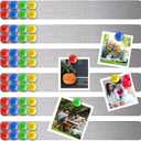 6 Pcs 15" x 2" Magnetic Display Board Souvenir Bulletin Board Strip Set with 48 Pcs Colorful Magnet for Office Home Wall Display Notes, Photos(Silver)