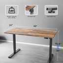 Standing Desk, Height Adjustable Electric Stand up Desk, 48 x 24 Inches Sit Stand Home Office Desk with Splice Board, Black Frame/Rustic Brown Top